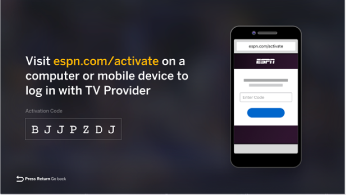 Activate Espn through www.espn.com/activate